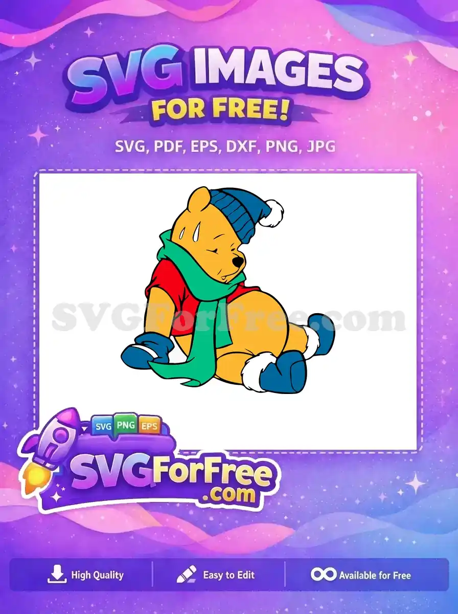 Free Blue Hat Free Green Scarf Winnie The Pooh Free SVG