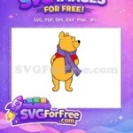 Free Smiling Pooh Free Purple Scarf Winnie The Pooh Free SVG 2 - Instant Download