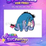 Free Sad Blue Eeyore Free Pink Bow Winnie The Pooh Free SVG 1 - Instant Download