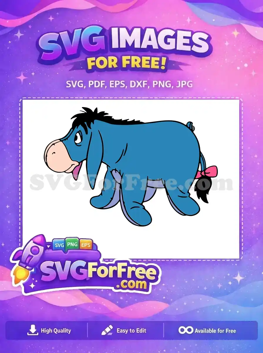 Free Sad Donkey Free Pink Bow Winnie The Pooh Free SVG 1