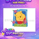 Free Smiling Pooh Bear Free Flower Border Winnie The Pooh Free SVG - Instant Download