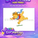 Free Smiling Pilot Pooh Free Blue Scarf Winnie Free SVG - Instant Download