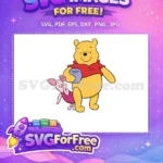 Free Smiling Pooh Free Piglet Hug Winnie The Pooh Free SVG - Instant Download