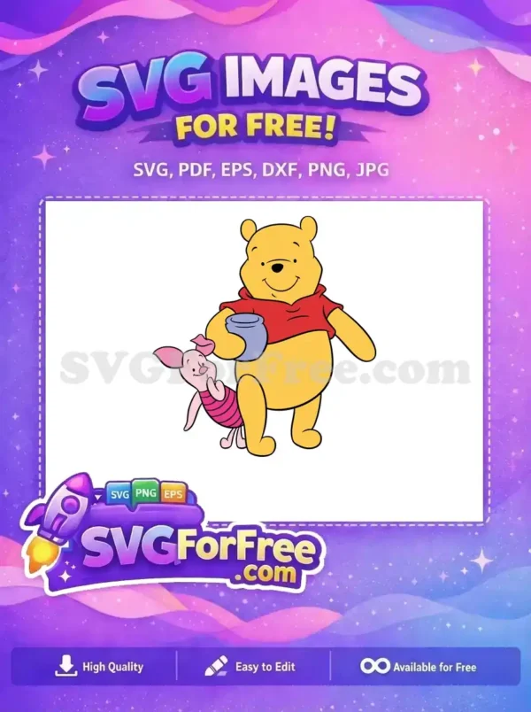 Free Smiling Pooh Free Piglet Hug Winnie The Pooh Free SVG Free Smiling Pooh Free Piglet Hug Winnie The Pooh Free SVG