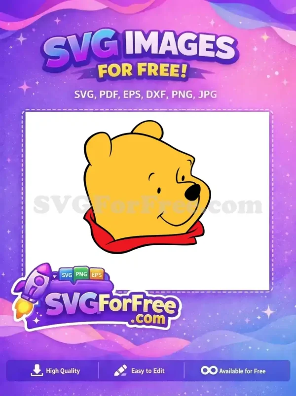 Free Smiling Face Free Red Scarf Winnie The Pooh Free SVG 2