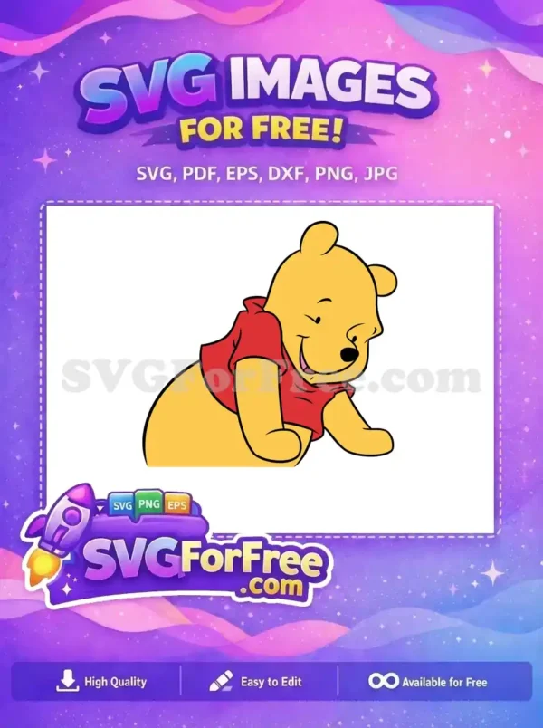 Free Smiling Pooh Bear Free Red Shirt Winnie The Pooh Free SVG 11