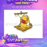 Free Yellow Pooh Rowing Free Raft Scene Winnie Free SVG - Instant Download