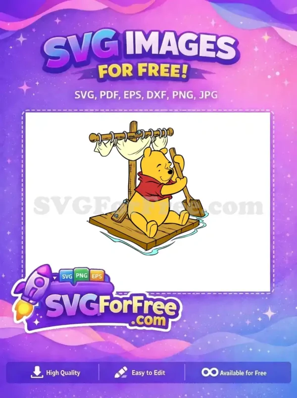 Free Yellow Pooh Rowing Free Raft Scene Winnie Free SVG Free Yellow Pooh Rowing Free Raft Scene Winnie Free SVG