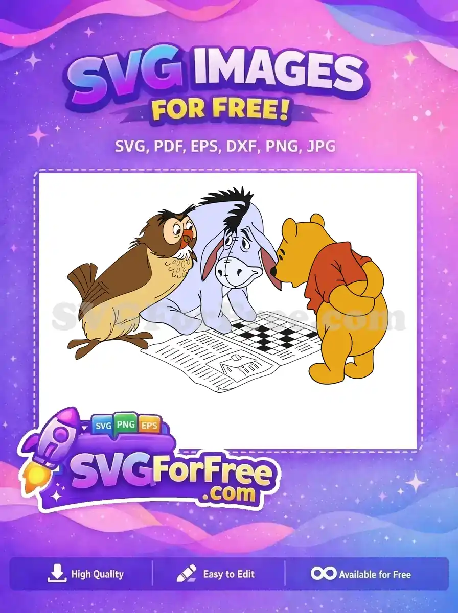 Free Owl Portrait Free Sad Eeyore Winnie The Pooh Free SVG