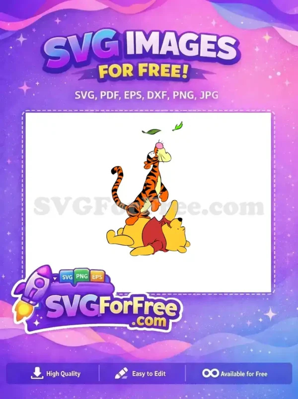Free Tigger on Pooh Free Yellow Bear Red Shirt Winnie The Pooh Free SVG