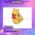 Free Sitting Pooh Bear Free Red Shirt Winnie The Pooh Free SVG - Instant Download