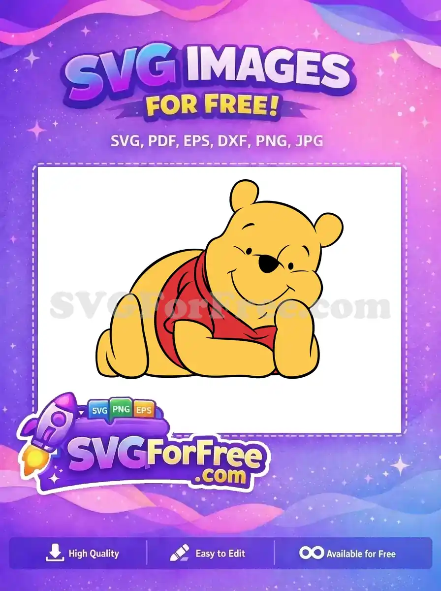 Free Smiling Face Free Red Shirt Winnie The Pooh Free SVG 4