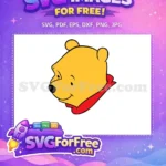Free Classic Pooh Head Free Red Scarf Winnie The Pooh Free SVG - Instant Download
