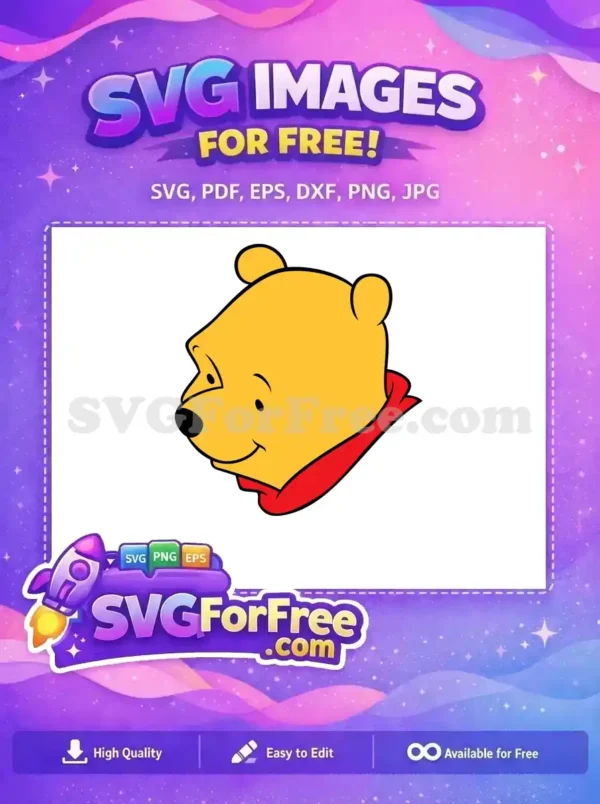 Free Classic Pooh Head Free Red Scarf Winnie The Pooh Free SVG