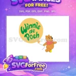 Free Classic Pooh Bear Free Green Balloon Winnie Free SVG - Instant Download