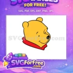 Free Cute Pooh Head Free Red Scarf Winnie The Pooh Free SVG - Instant Download