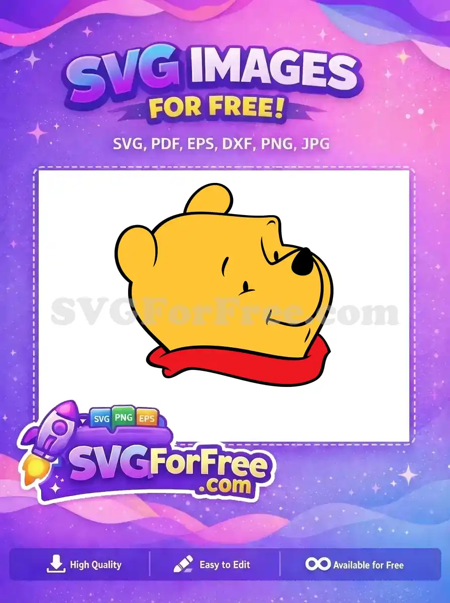Free Smiling Pooh Free Red Scarf Winnie The Pooh Free SVG 2
