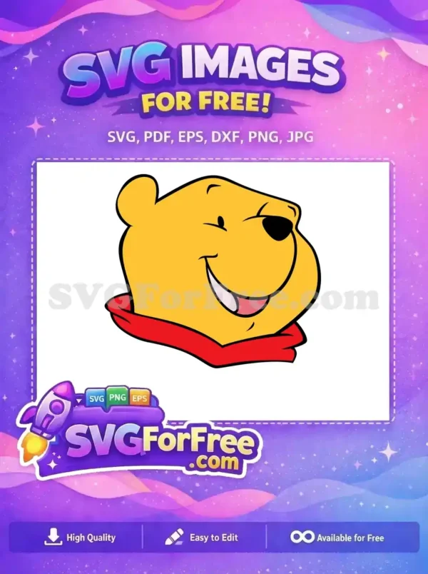 Free Smiling Face Free Red Scarf Winnie The Pooh Free SVG 6