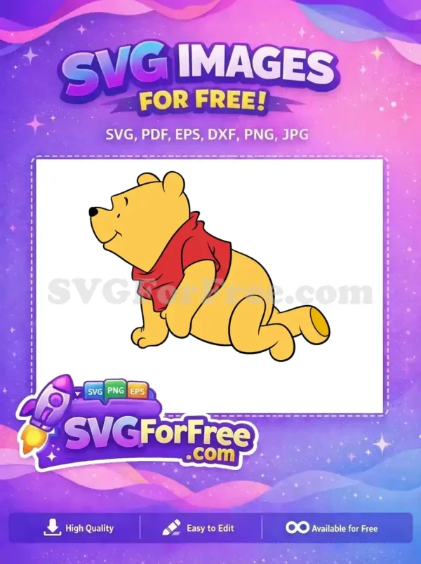 Free Smiling Pooh Bear Free Red Shirt Winnie The Pooh Free SVG 16