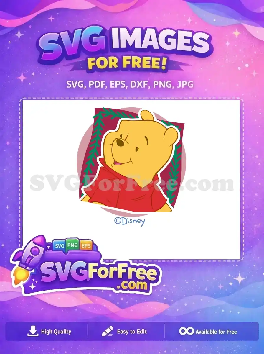 Free Smiling Pooh Bear Free Red Shirt Winnie The Pooh Free SVG 17