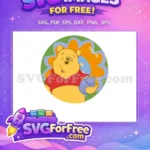 Free Bee on Nose Free Red Shirt Winnie The Pooh Free SVG - Instant Download