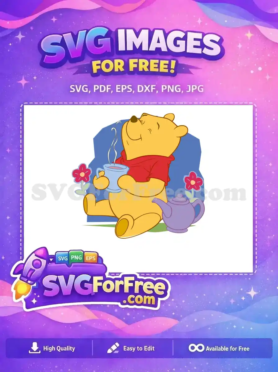 Free Smiling Pooh Tea Free Red Shirt Winnie The Pooh Free SVG