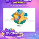 Free Flying Aviator Pooh Free Blue Scarf Winnie The Pooh Free SVG - Instant Download