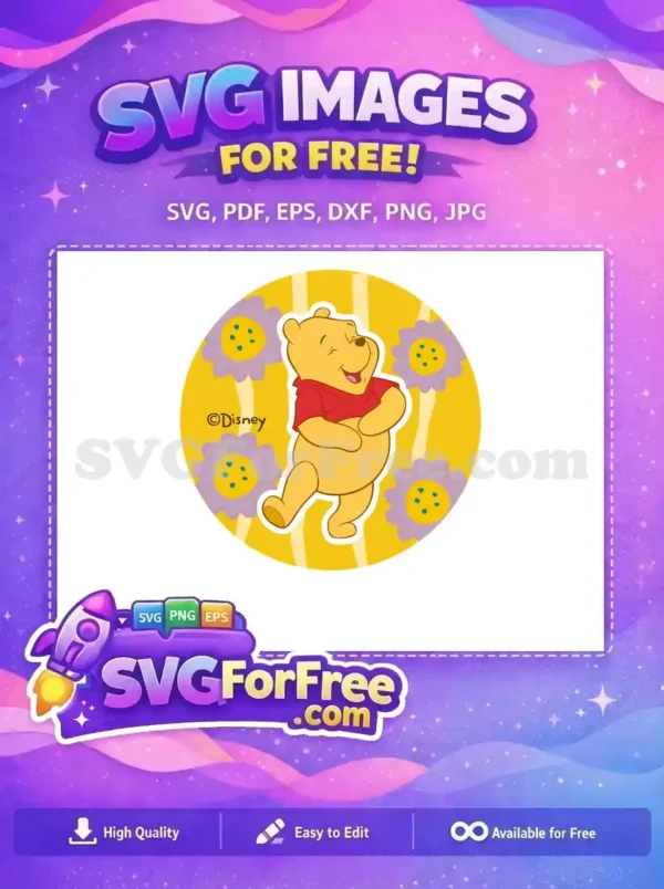 Free Smiling Pooh Bear Free Lavender Flowers Winnie The Pooh Free SVG