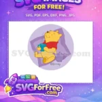 Free Relaxed Pooh Tea Cup Free Red Shirt Winnie Free SVG - Instant Download