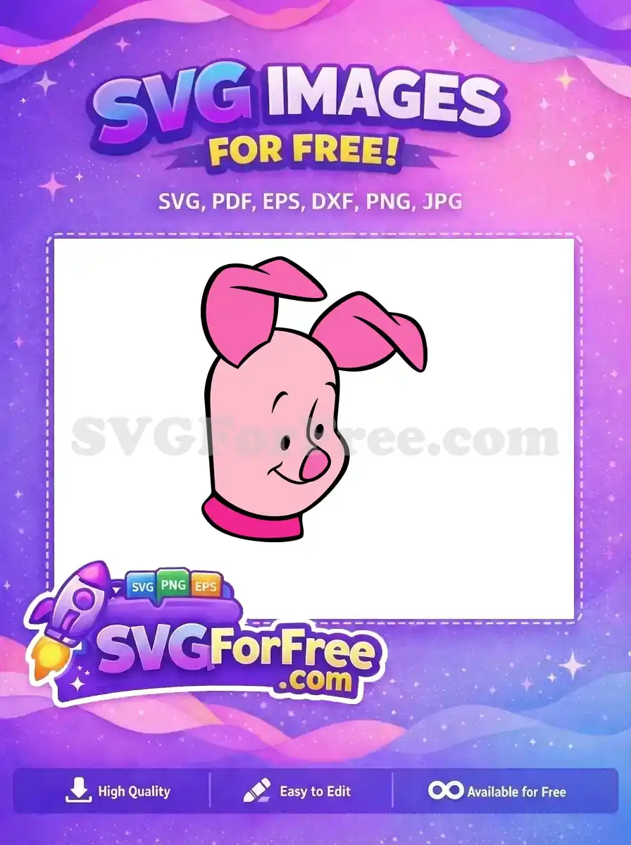 Free Pink Ears Free Cute Piglet Winnie The Pooh Free SVG