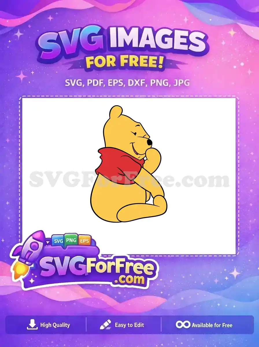 Free Smiling Pooh Free Red Shirt Winnie The Pooh Free SVG 8