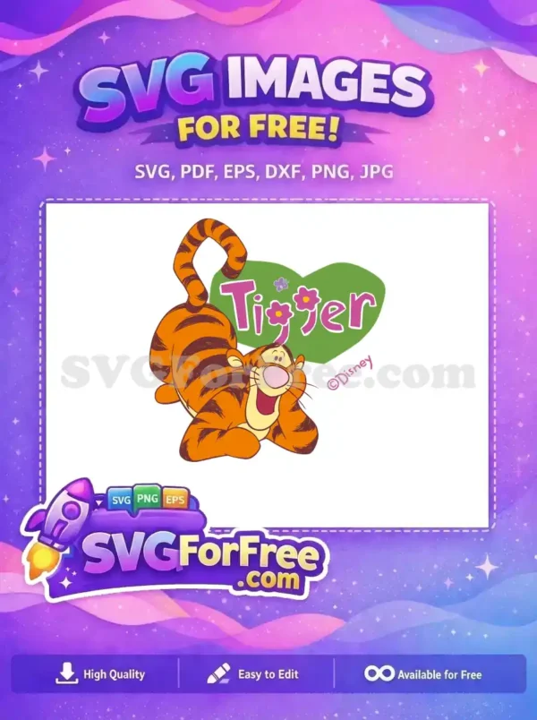 Free Playful Tigger Free Orange Stripes Winnie The Pooh Free SVG