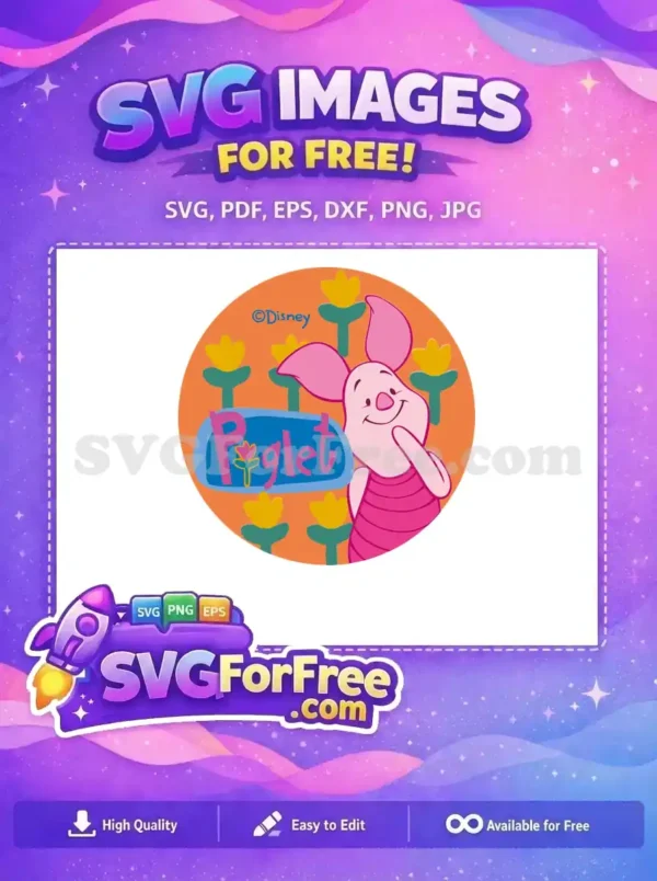Free Smiling Piglet Face Free Pink Striped Shirt Winnie Free SVG