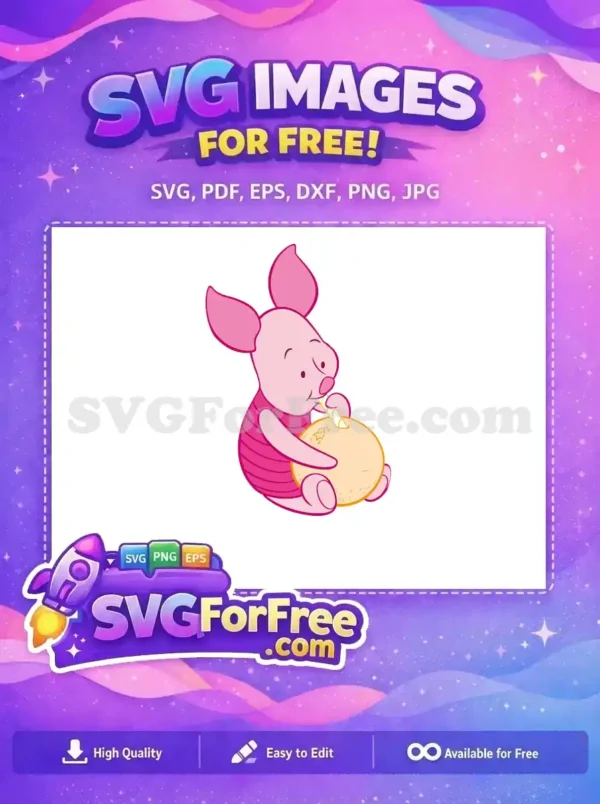 Free Pink Piglet Eating Free Orange Winnie The Pooh Free SVG Free Pink Piglet Eating Free Orange Winnie The Pooh Free SVG
