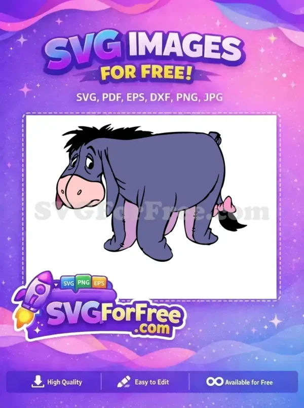 Free Sad Donkey Free Pink Bow Winnie The Pooh Free SVG 3