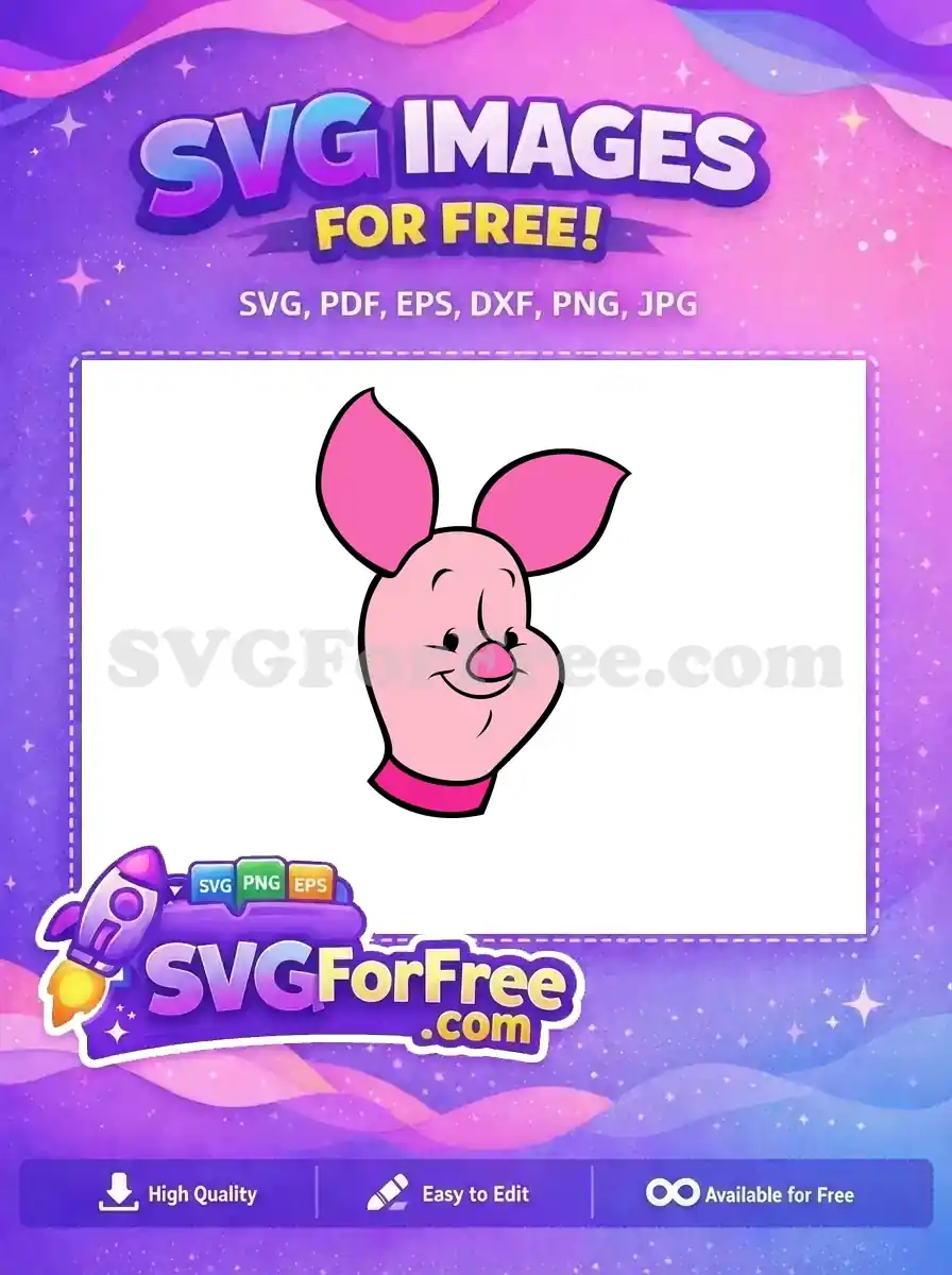Free Pink Ears Free Smiling Face Winnie The Pooh Free SVG