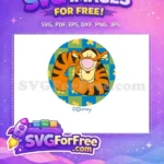 Free Smiling Tigger Face Free Orange Stripes Winnie Pooh Free SVG - Instant Download