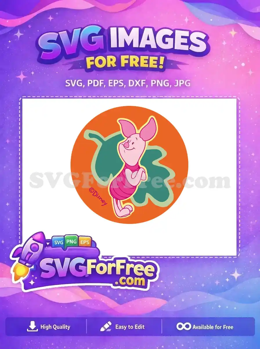 Free Cute Piglet Character Free Smiling Face Winnie The Pooh Free SVG