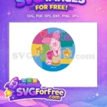 Free Smiling Pink Piglet Free Leaning on Honey Pot Winnie The Pooh Free SVG - Instant Download