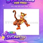 Free Orange Stripes Free Playful Pose Winnie The Pooh Free SVG - Instant Download