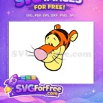Free Smiling Tigger Face Free Orange Stripes Winnie The Pooh Free SVG 1 - Instant Download