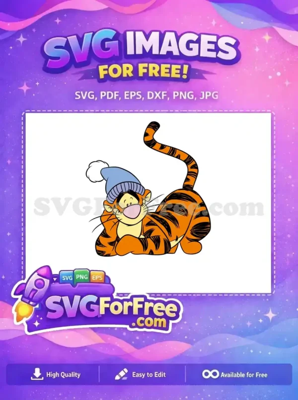 Free Tigger Blue Winter Hat Free Winnie The Pooh Free SVG Free Tigger Blue Winter Hat Free Winnie The Pooh Free SVG