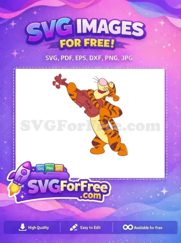 Free Violin Player Free Orange Cartoon Winnie The Pooh Free SVG