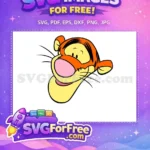 Free Tigger Face Orange Free Pink Nose Winnie The Pooh Free SVG - Instant Download