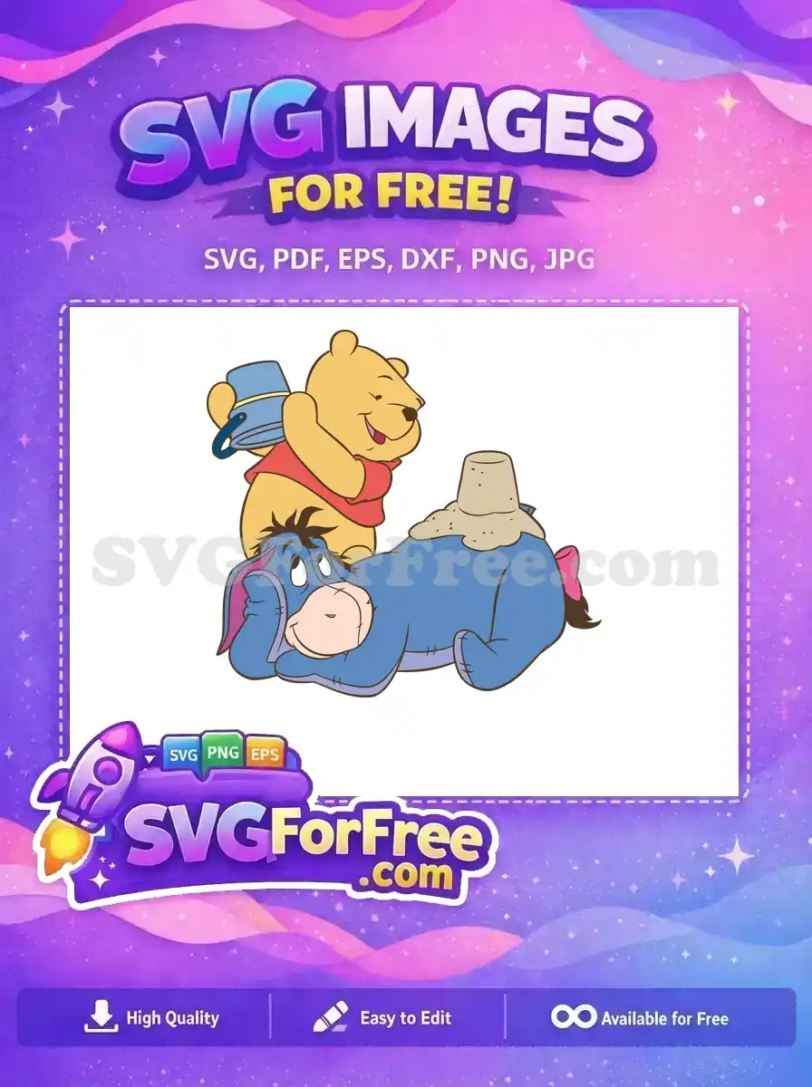 Free Bucket Holding Free Sand Castle Winnie The Pooh Free SVG
