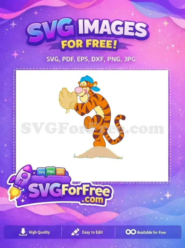 Free Winking Tigger Baseball Free Blue Cap Winnie The Pooh Free SVG