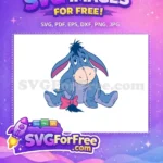 Free Sad Eeyore with Bow Free Winnie The Pooh Free SVG 2 - Instant Download