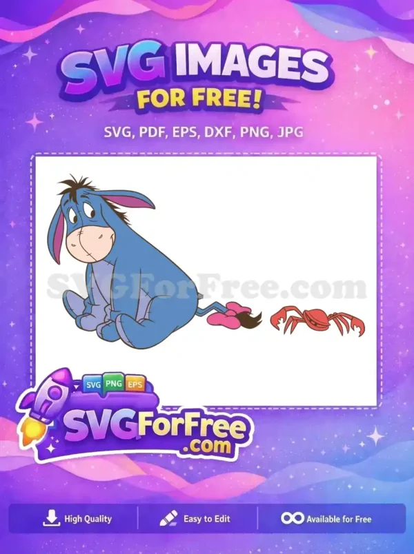 Free Sad Blue Eeyore Free Pink Tail Winnie The Pooh Free SVG
