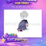 Free Sad Eeyore Under Cloud Free Raindrops Winnie Free SVG - Instant Download