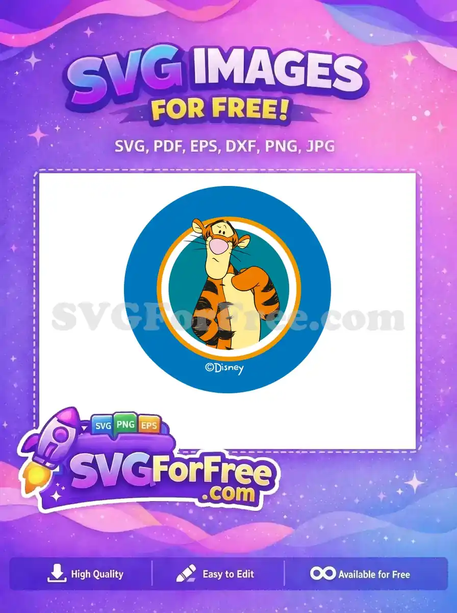 Free Tigger Suspicious Expression Free Orange Stripes Winnie The Pooh Free SVG